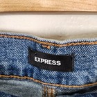 Express Wide Leg High Rise Jeans Size 12 Medium Wash Pleated Boho Trendy Y2k
