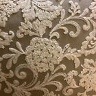Decorative 18    Square Pillow taupe W white Floral scroll Appliqu   needlework        