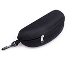 Sunglasses Hard Case Eye Glasses Black Clam Shell Zipper With Hook
