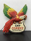 Vtg Lighted Corby   s Blended Whiskey Parrot 3d Hanging Light Up Bar Sign Works