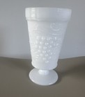 Set Of Three Vintage Anchor Hocking Milk Glass Grape Goblets  5 5in