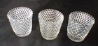 Vtg Set 3 Clear Glass Candle Holder Votive Cup Lot Hobnail Dot Mcm Boho 