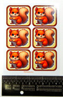 Cute Tan Squirrels Squares Sticker Sheet