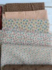 Lot 18 Yards Beautiful Brown Rust Floral Calico Cotton Fabric Vintage Quilting 