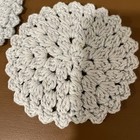 Handmade Set Of 3 Light Blue Hand Crocheted Round Doilies 6 Inch Diameter