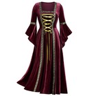 Womens Renaissance Medieval Dress Victorian Costumes Cosplay Vintage Gothic Gown
