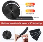 Hook Loop Tape 32ft X 1 Inch Adhesive Back Double Sided Black Roll