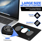 Large Metallic Coated Hard Surface Mouse Pad Black Smooth Glide For Gaming