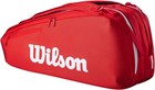 Wilson 2025 Super Tour Tennis Racquet Bag Holds 6 Rackets Red White Brand New
