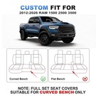 For Dodge Ram 1500 2500 3500 Seat Covers 2012-2025 2026 Bighorn Laramie Trade   