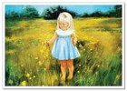 Lovely Children-flowers Of Life Pretty Girl Kids Art New Modern Postcard