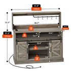 Farmhouse Bar Cabinet Storage Buffet Server With Multiple Shelves   Glass Holder