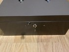Vintage Huntlit-ning File Box Tan Black Heavyweight Steel 10 X 7 X 4 5 In W Key