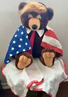 Trumpy Bear 22    Donald Trump Teddy Bear Plush W american Flag Cape In Back Pouch