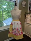 Kitchen Apron W pocket Hm W up-cycled Vtg Tablecloth W pinks-yellow Flowers New