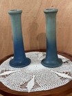 Van Briggle Pottery Turquoise Glaze   dirty Bottom 7 5  Candle Stick Pair