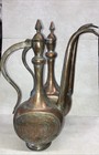 Pair Of Antique Qajar Islamic Middle Eastern Copper  Brass Pitcher Water Drops
