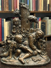 Pair Of Vintage Bronze Fairytale Bookends - Rip Van Winkle  1920s