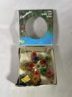 Vintage Crystal Lighted Multi Color Star Christmas Tinsel Tree Topper Lights