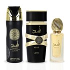 Lattafa Asad 3-piece Gift Set     Eau De Parfum  Perfumed Spray   Hair Mist