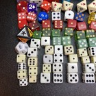 Vtg Lot Of 130   Dice  Casino Poker White Butterscotch Bakelite Various Size D6