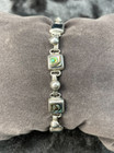 Vintage Sterling Silver Abalone Inlay Mexico 925 19 Grams 7 5  Bracelet