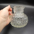 Antique Eapg Hand Blown Glass Pitcher - 5  Vtg Clear Hobnail Dew Drop