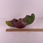 Vintage Hand Painted 10    Ceramic Garden Gnome Dwarf Sitting Figurine - Repaired