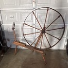 Wooden Saxony Spinning Wheel  Large Drive Wheel  Floor Standing Antique Style