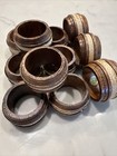 Vtg Wooden Napkin Rings 1970s Mid Century Modern Dining Accessory Mcm Set Of 11