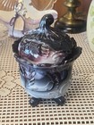 Imperial Vintage Purple Slag Glass Candy Dish Lidded Dish Exc