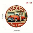 4 Texaco Gasoline Motor Oil Round Metal Sign Girl Mancave Retro Wall Decor Auto