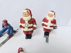 Vintage Metal Lead Figures On Sleds Christmas Village Barclay  Santa Skier Tlc