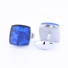 Blue Rhineston Men Cufflinks Formal Cuff Links Beading Business Party Prom Wear