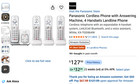 Panasonic Cordless Phone System Digital Answering Machine Call Block 4 Handsets