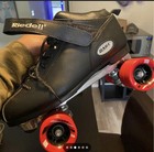    riedell Dart Quad Roller Skates Black W  Red Wheels Speed Skates Sz 11