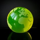 Vaseline Uranium Glass Globe Art Deco Paperweight Uranium Small Sphere 40mm