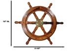 Nautical Marine Vintage Hardwood Wood   Brass Ship Steering Helm Boat Wheel 18 d