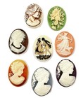 15 Vintage Resin Cameos  west German  Hong Kong  Japan  Diy Jewelry Crafting C82