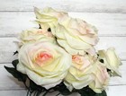 Yellow Pink Rose Bouquet Artificial Silk Flower 9 Heads Bush Home Diy Wedding