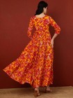 Indian Women Multi Color Cotton Anarkali Flared Kurta Kurti New Dress Top Tunic