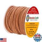 Mandala Crafts Round Cowhide Genuine Tan Leather Cord For Jewelry Making Kumi