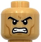 Lego New Medium Tan Minifigure Head Dual Sided Black Eyebrows Chin Dimple Part