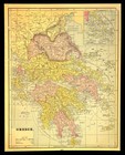 Antique Greece Map Of The Greek Isles Old Original Atlas Athens Mediterranean