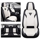 Charger 2006-2023 Seat Covers Waterproof Leather Full Set Black White