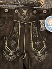 Schoneberger Alpenjager Lederhosen Trachten Couture Size 42 Dark Brown
