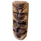 Hand Carved Wood Tiki Idol Figurine Signed 2006 Oceanic Folk Art Statue 6 
