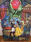 Rare Disney Beauty And The Beast Wooden Wall Sign Plaque 19 x13      