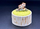 Enesco Vintage Racoon Decorative Container Trinket Box  bless Our Home 