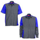 New Reed Work Shirts Two Tone Crew Button Down Mechanic Technician Auto Uniform